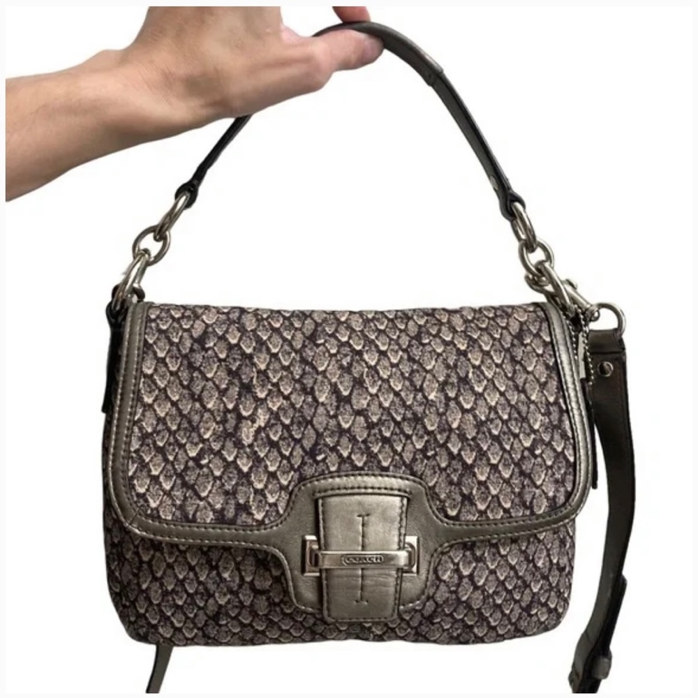 Coach Taylor Snake Print Crossbody Bag.